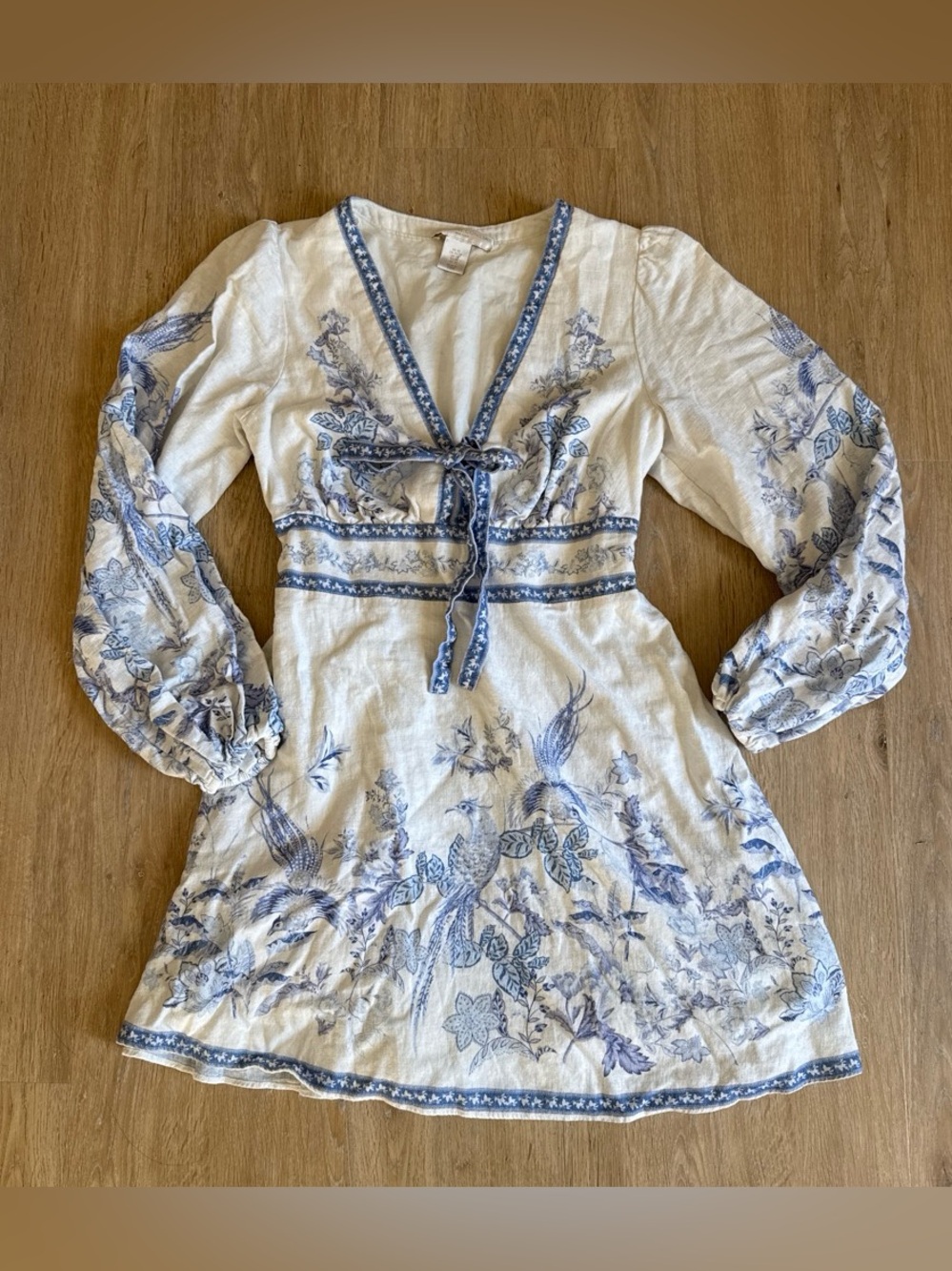 Caroline Constas White & Blue Mini Dress XS